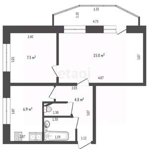 2-к квартира, вторичка, 38м2, 4/5 этаж