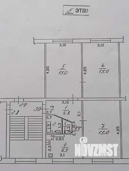 3-к квартира, вторичка, 59м2, 5/5 этаж