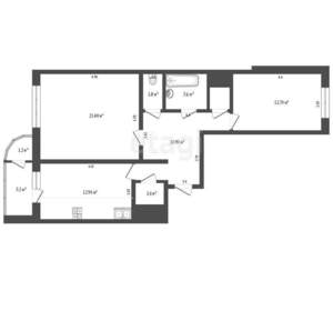 2-к квартира, вторичка, 66м2, 3/17 этаж