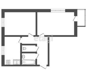 2-к квартира, вторичка, 53м2, 6/9 этаж