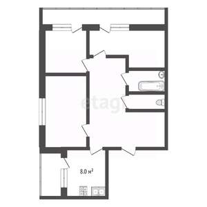 3-к квартира, вторичка, 62м2, 7/14 этаж