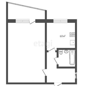 1-к квартира, вторичка, 29м2, 4/5 этаж