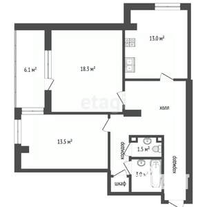 2-к квартира, вторичка, 70м2, 8/14 этаж