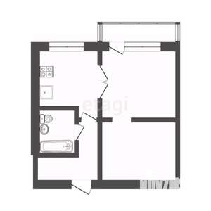 1-к квартира, вторичка, 31м2, 5/5 этаж