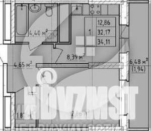 1-к квартира, вторичка, 32м2, 14/17 этаж