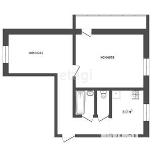 2-к квартира, вторичка, 55м2, 1/9 этаж