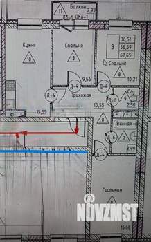 3-к квартира, вторичка, 69м2, 5/12 этаж