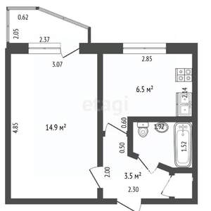 1-к квартира, вторичка, 29м2, 5/5 этаж