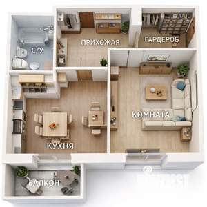 1-к квартира, вторичка, 33м2, 6/17 этаж