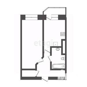 1-к квартира, вторичка, 41м2, 5/12 этаж