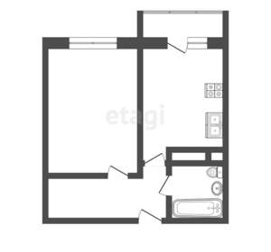 1-к квартира, вторичка, 38м2, 2/17 этаж