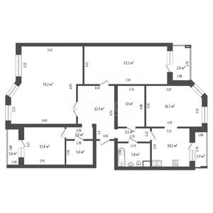 5-к квартира, вторичка, 137м2, 6/6 этаж