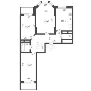 3-к квартира, вторичка, 83м2, 11/17 этаж