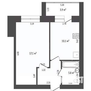 1-к квартира, вторичка, 35м2, 1/9 этаж