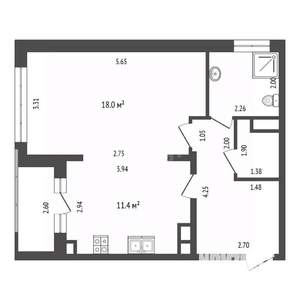 Студия квартира, вторичка, 45м2, 2/4 этаж