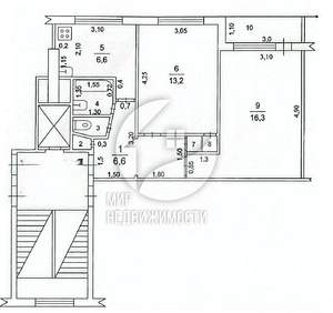 2-к квартира, вторичка, 47м2, 6/9 этаж