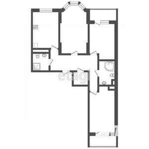 3-к квартира, вторичка, 77м2, 3/17 этаж