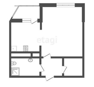 1-к квартира, вторичка, 43м2, 3/3 этаж