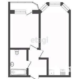 1-к квартира, вторичка, 43м2, 8/14 этаж