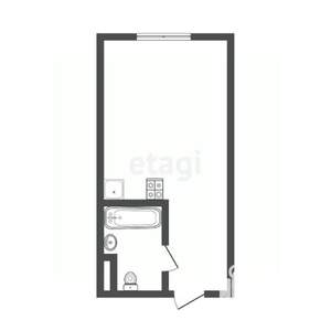 Студия квартира, вторичка, 21м2, 1/17 этаж