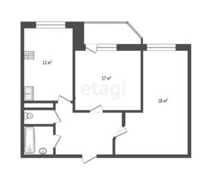 2-к квартира, вторичка, 65м2, 4/17 этаж