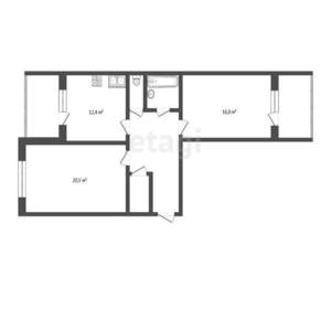 2-к квартира, вторичка, 64м2, 3/15 этаж