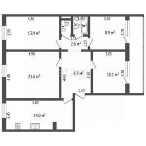 4-к квартира, вторичка, 81м2, 3/5 этаж
