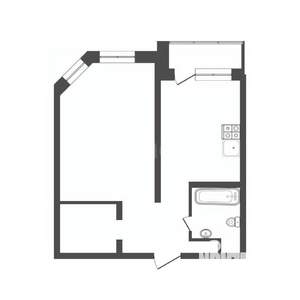 1-к квартира, вторичка, 44м2, 6/6 этаж