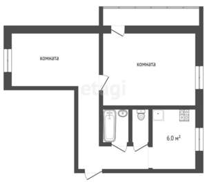 2-к квартира, вторичка, 55м2, 1/9 этаж
