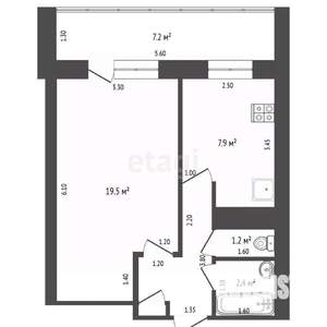 1-к квартира, вторичка, 40м2, 9/14 этаж