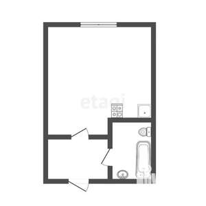 Студия квартира, вторичка, 19м2, 1/17 этаж