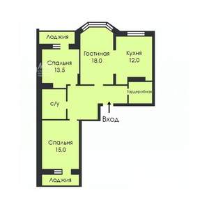 3-к квартира, вторичка, 78м2, 14/17 этаж