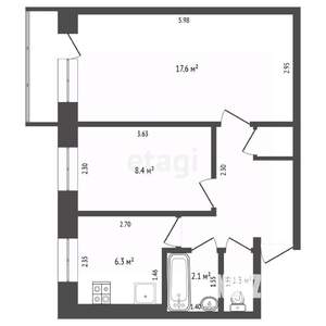 2-к квартира, вторичка, 44м2, 3/5 этаж
