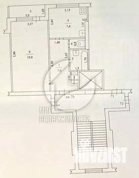 1-к квартира, вторичка, 38м2, 9/9 этаж