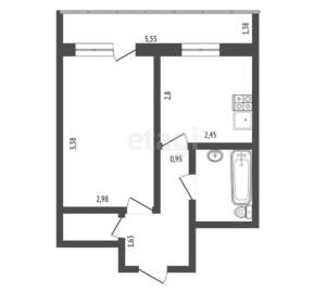 1-к квартира, вторичка, 33м2, 5/9 этаж