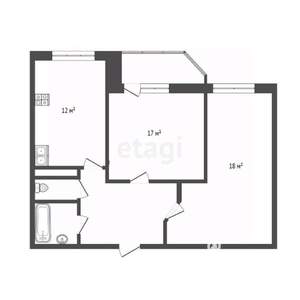 2-к квартира, вторичка, 65м2, 4/17 этаж